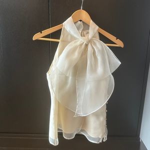 100% SILK Bow-tie Neck Silk Blouse Milly New York